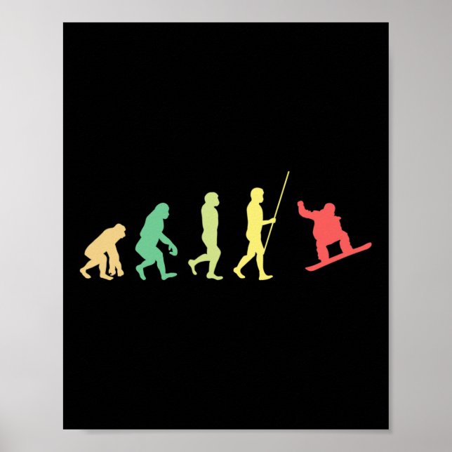 Póster Snowboard Evolution Snowboarder Winter Snowboardin (Frente)