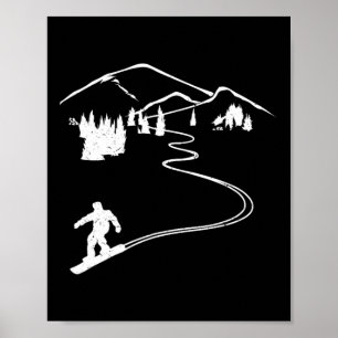 Póster Snowboard Freerider Diseño Snowboard Apres Ski