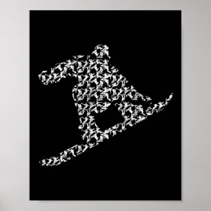 Póster Snowboard Freestyle Snowboard Silhouette I S