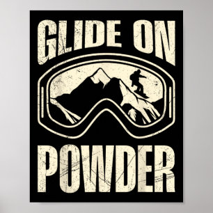 Póster Snowboard Glide En Polvo Funny Snowboard Child