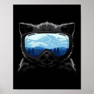 Póster Snowboard Guay Para Hombres Mujeres Esquí Montañas