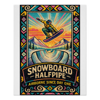 Póster “Snowboard Halfpipe – En el aire desde el primer d