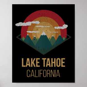 Póster Snowboard Lake Tahoe California Winter Mountain Gi