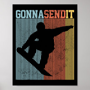 Póster Snowboard lo enviará a Vintage Retro Freestyle