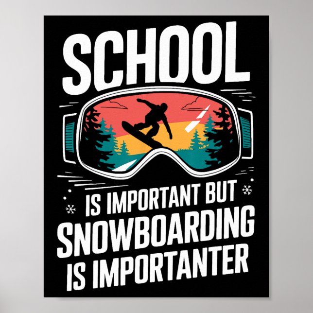 Póster Snowboard Lover Humor Design Funny Snowboard (Frente)