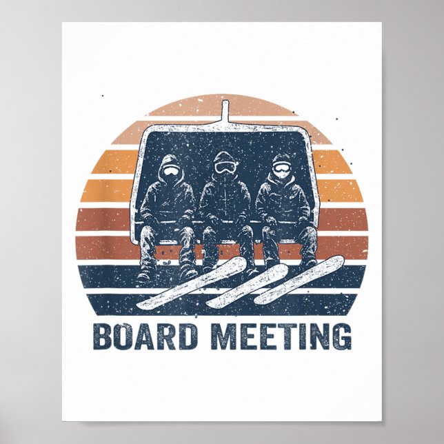 Póster Snowboard Meeting Snowboarding Vacation Skiing  (Frente)