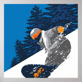 Póster Snowboard, Mountain, deportes extremos