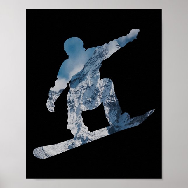 Póster Snowboard Mountain T Shirt - Regalo Para Snowboard (Frente)