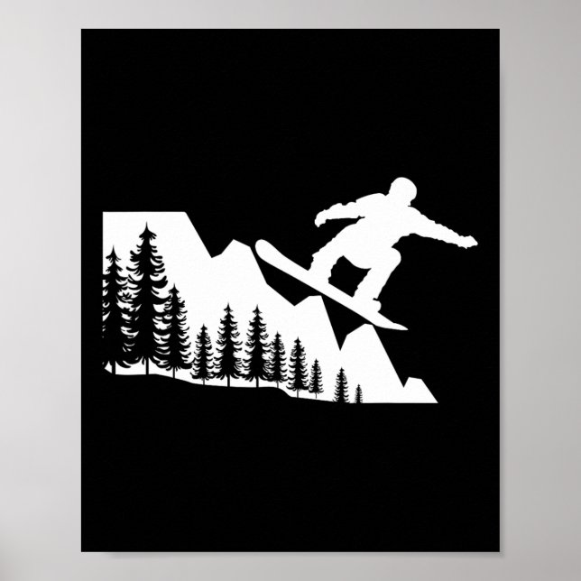 Póster Snowboard Mountain Winter Sports Adventure Snow (Frente)