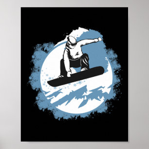 Póster Snowboard Mountain Wintersports Ski