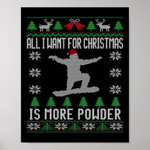Póster Snowboard Navidades feos Snowboard Regalo Snowboa