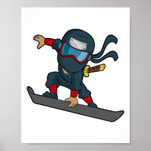 Póster Snowboard Ninja Snowboard Snowboard Winter Sp