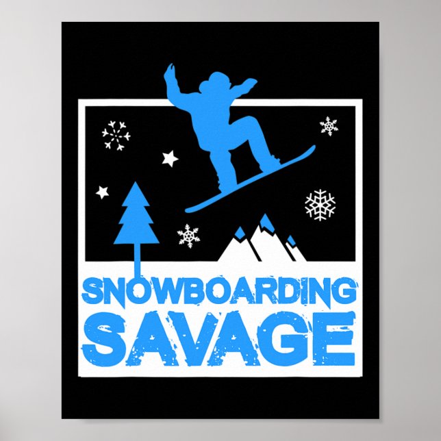 Póster Snowboard Niños salvajes Nieve estilo libre para j (Frente)