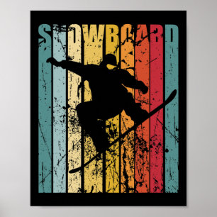 Póster Snowboard Retro Snowboard Snowboard Ski Vacation S