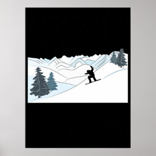 Póster Snowboard Scene Winter Sports