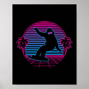 Póster Snowboard Snowboard Deportes de invierno Retro Vin
