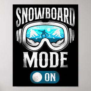 Póster Snowboard Snowboard Gogggles de época