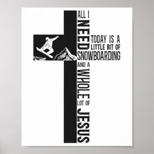 Póster Snowboard Snowboard Jesús Faith Cross
