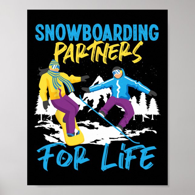 Póster Snowboard Snowboard Matrimonio de la esposa Snowb (Frente)