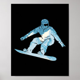 Póster Snowboard Snowboard Mountains Vintage
