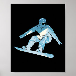 Póster Snowboard Snowboard Mountains Vintage