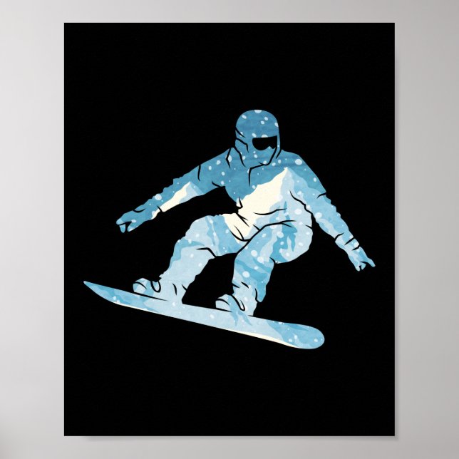 Póster Snowboard Snowboard Mountains Vintage (Frente)
