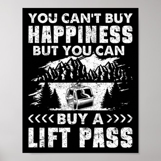 Póster Snowboard Snowboard Ski Lift Vintage (Frente)