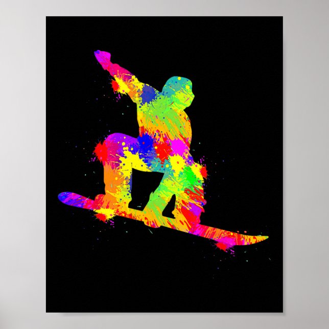 Póster Snowboard Snowboard Snowboard Niños Hombres 1 (Frente)