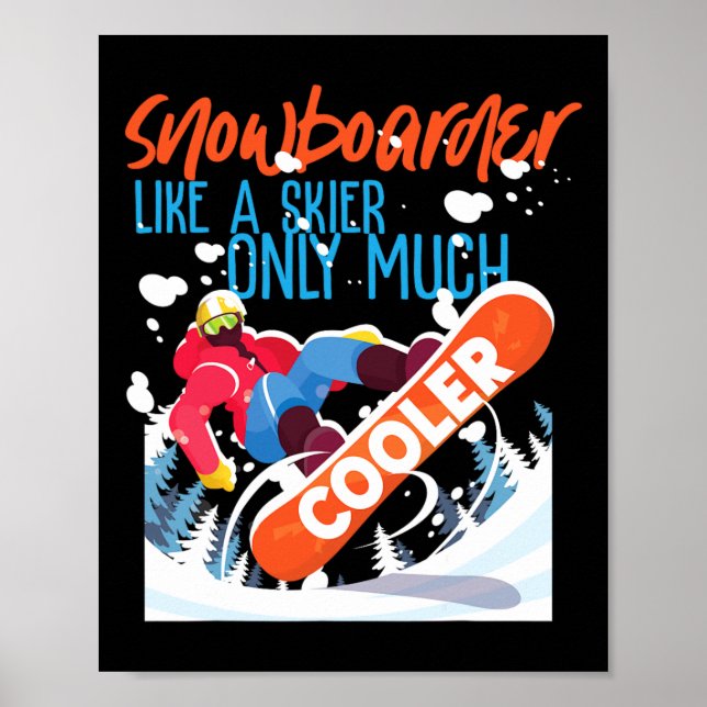 Póster Snowboard Snowboard Snowboard Snowboard Como Un Es (Frente)
