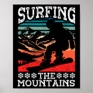 Póster Snowboard Snowboard Snowboard Vintage Retro Surfin