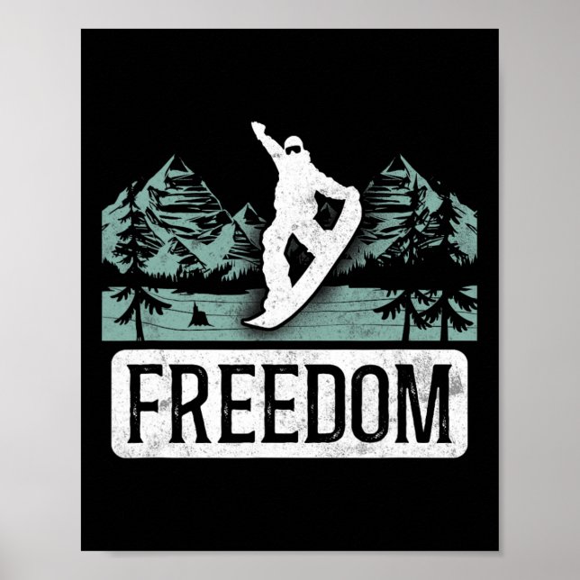 Póster Snowboard Snowboard Vintage Freedom (Frente)