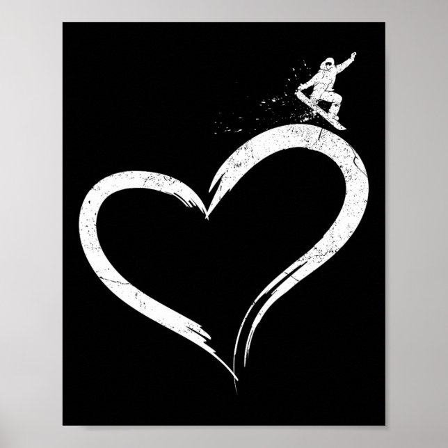 Póster Snowboard Snowboard Vintage Heart (Frente)