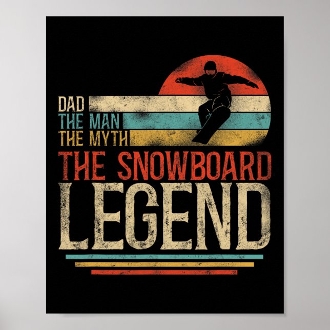 Póster Snowboard Snowboard Vintage Retro Dad (Frente)