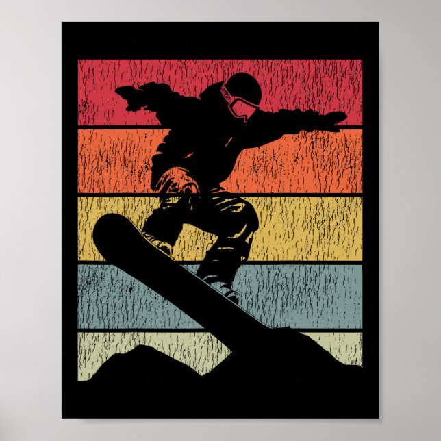 Póster Snowboard Snowboard Vintage Retro Mountain 2 (Frente)