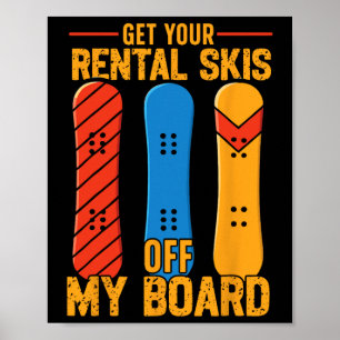 Póster Snowboard Snowboard Vintage Retro Obtén tu alquile