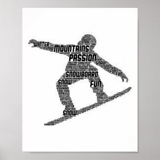 Póster Snowboard Snowboarder Snowboard Niños Hombres