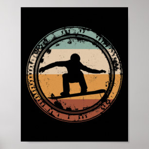 Póster Snowboard Snowboarding Sunset Jump Vintage