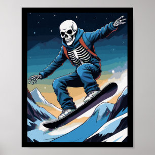 Póster Snowboard Streetwear Snowboard Skull Snowboarde