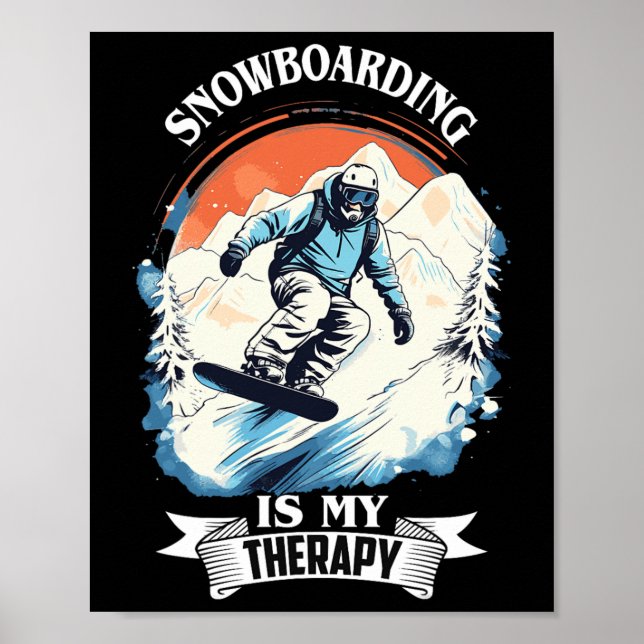 Póster Snowboard Terapia de Nieve Snowboard Retro Vac de  (Frente)