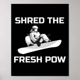 Póster Snowboard: Un Gráfico De Snowboard Repartió El Pow