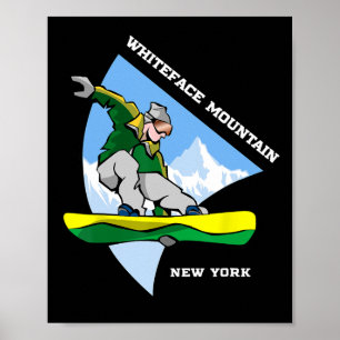 Póster Snowboard Whiteface Mountain New York Snowboard