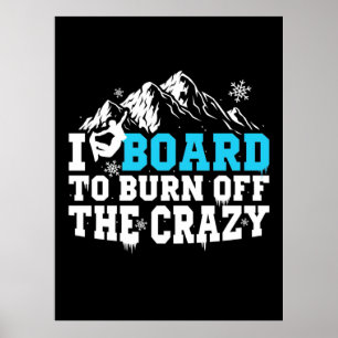 Póster Snowboarder Board Para Quemar El Loco