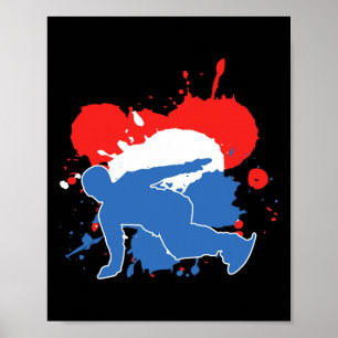 Póster Snowboarder de bandera de los Países Bajos - Snowb