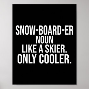 Póster Snowboarder Definition Dictionary Funny Snowboardi