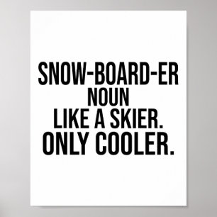 Póster Snowboarder Definition Dictionary Funny Snowboardi