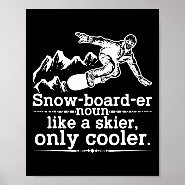 Póster Snowboarder Definition Funny Snowboarding Winter S (Frente)