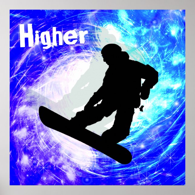 Póster Snowboarder en Whiteout (Frente)