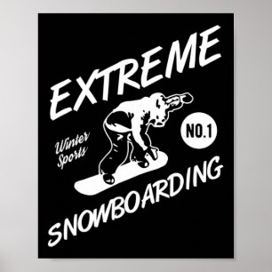 Póster Snowboarder Extreme Snowboarding Sno Deportes De I
