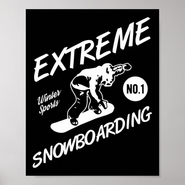 Póster Snowboarder Extreme Snowboarding Sno Deportes De I (Frente)
