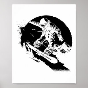 Póster Snowboarder Gráfica Freestyle Snowboard